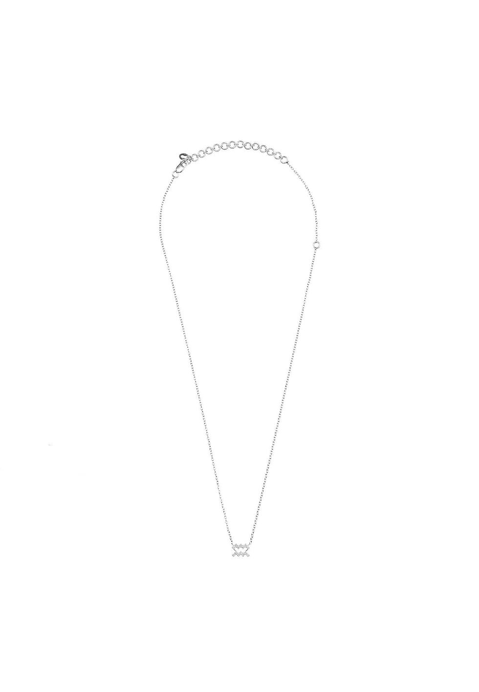 Thumbnail: Diamond Zodiac Silver Necklace Aquarius