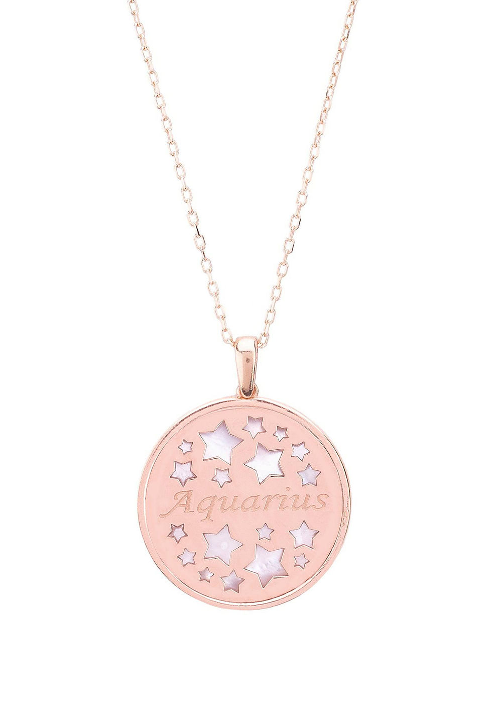 Thumbnail: Zodiac Mother of Pearl Gemstone Star Constellation Pendant Necklace Aquarius