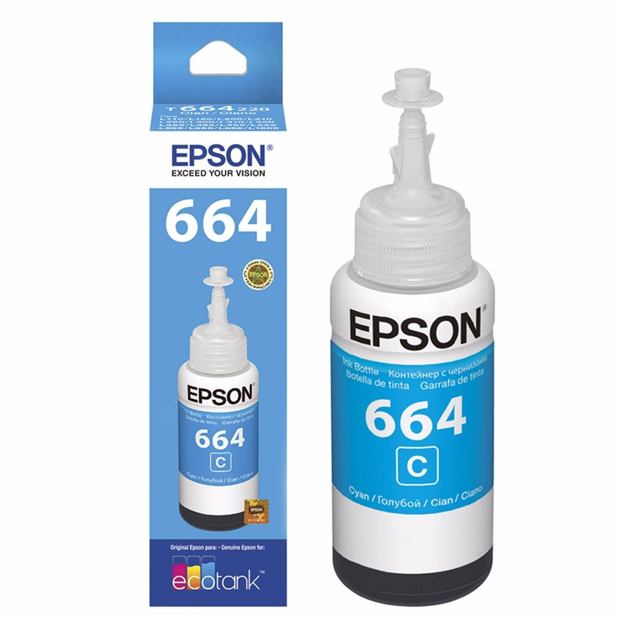 Botella de Tinta Epson 664 Cian Original