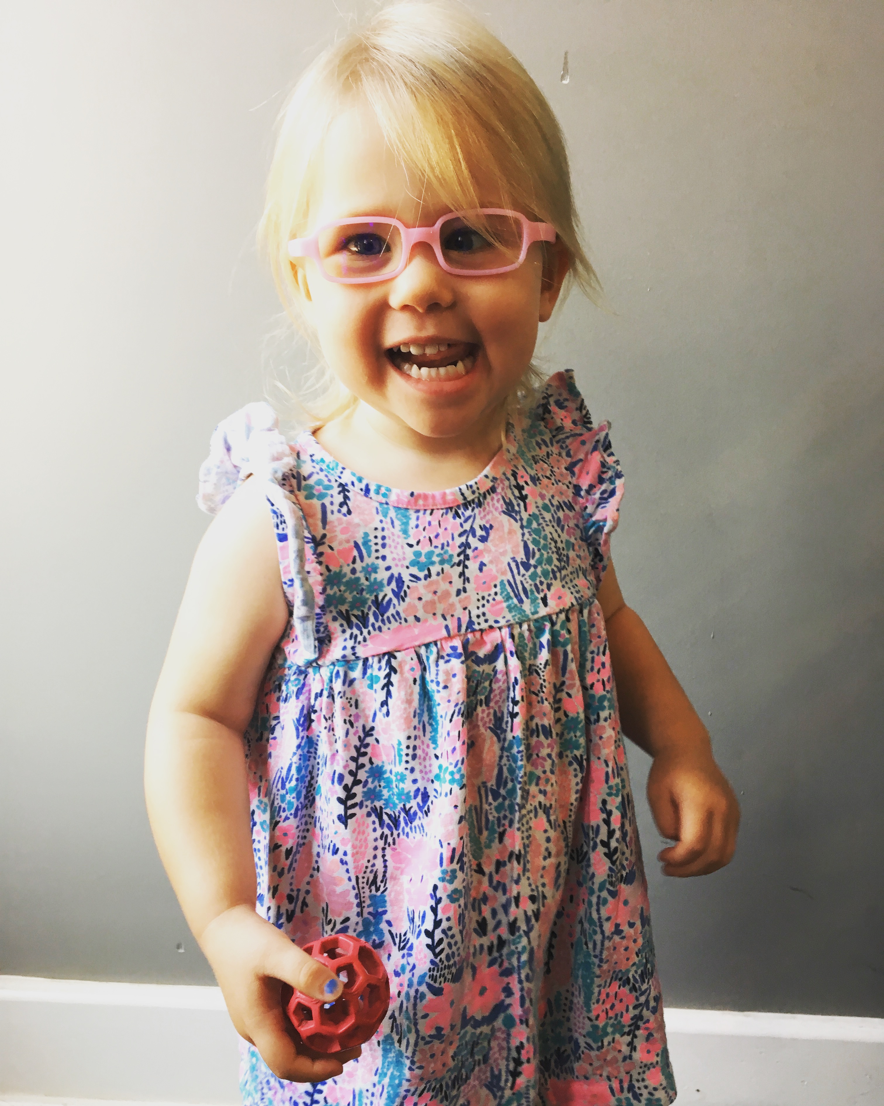 Zoe excited about her 1st eyeglasses