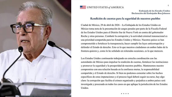EE. UU. formaliza cargos por narcotráfico contra el gobernador Rubén Rocha Moya