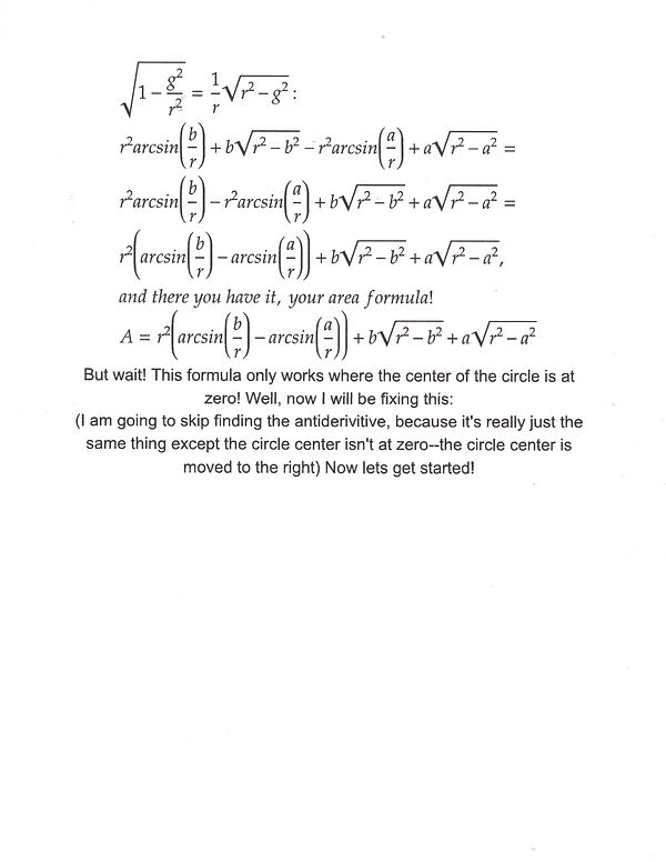 Calculus circle area derivation