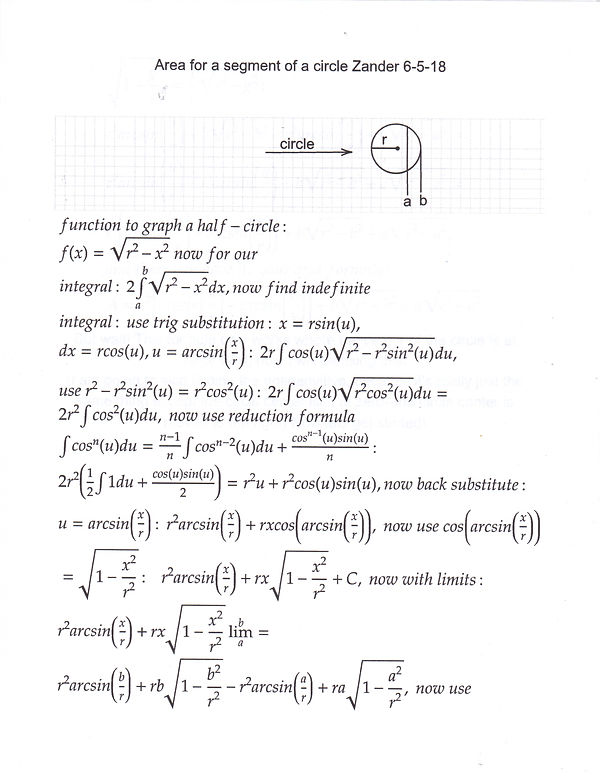 Calculus circle derivation area