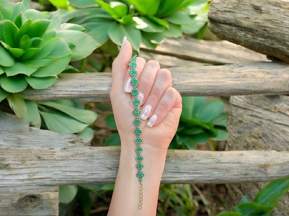 Thumbnail: Matte Green Marquise Bracelet