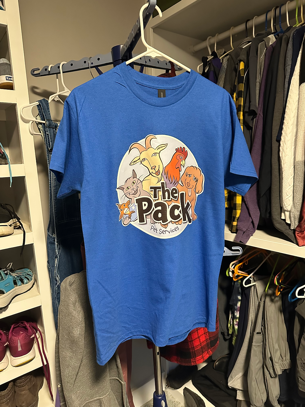 The Pack Pet Services, LLC branded t-shirt
Based in Lewes, Delaware serving Coastal Delaware Towns