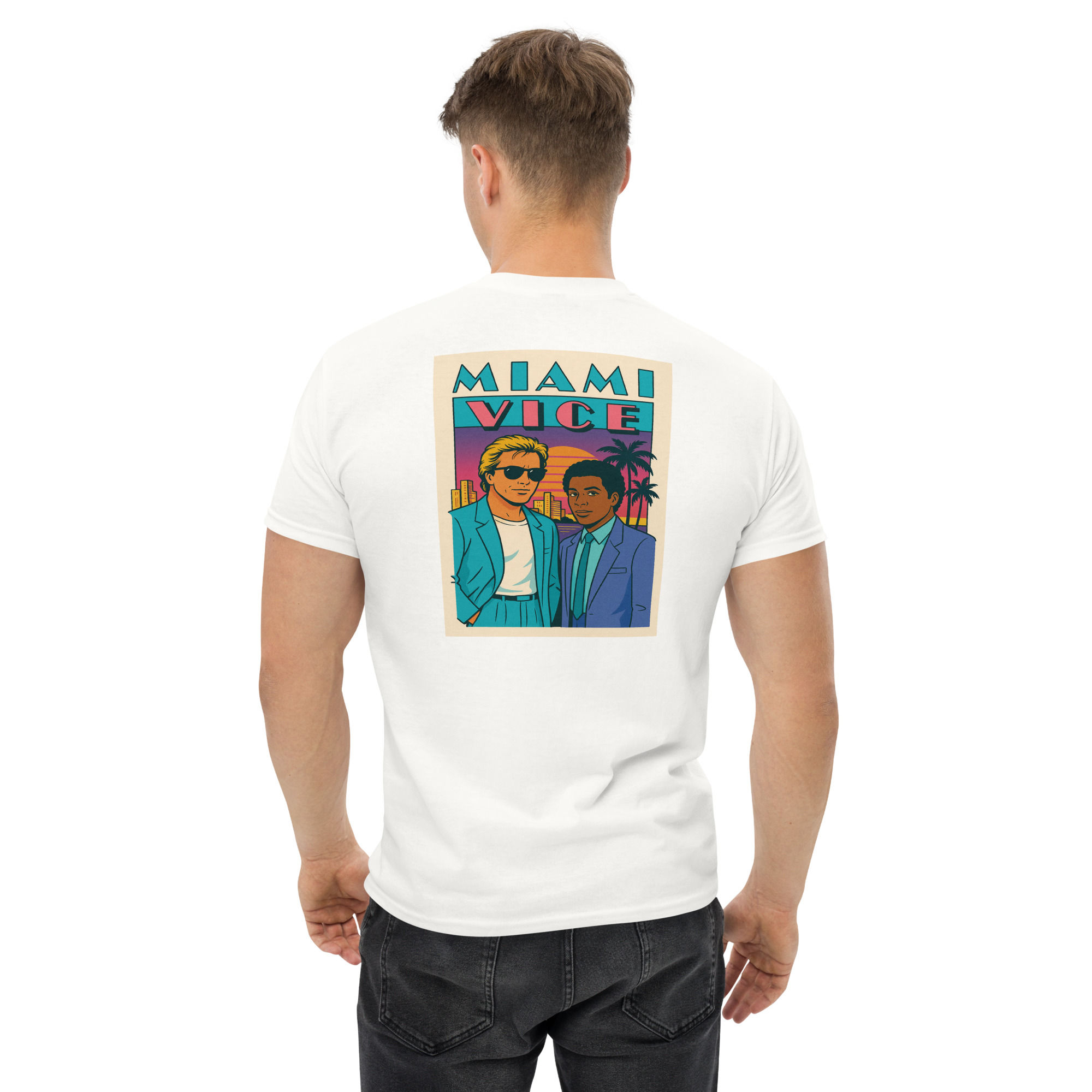 T-shirt Miami Vice '80 — style rétro pastel, l’icône ultime pour nostalgiques