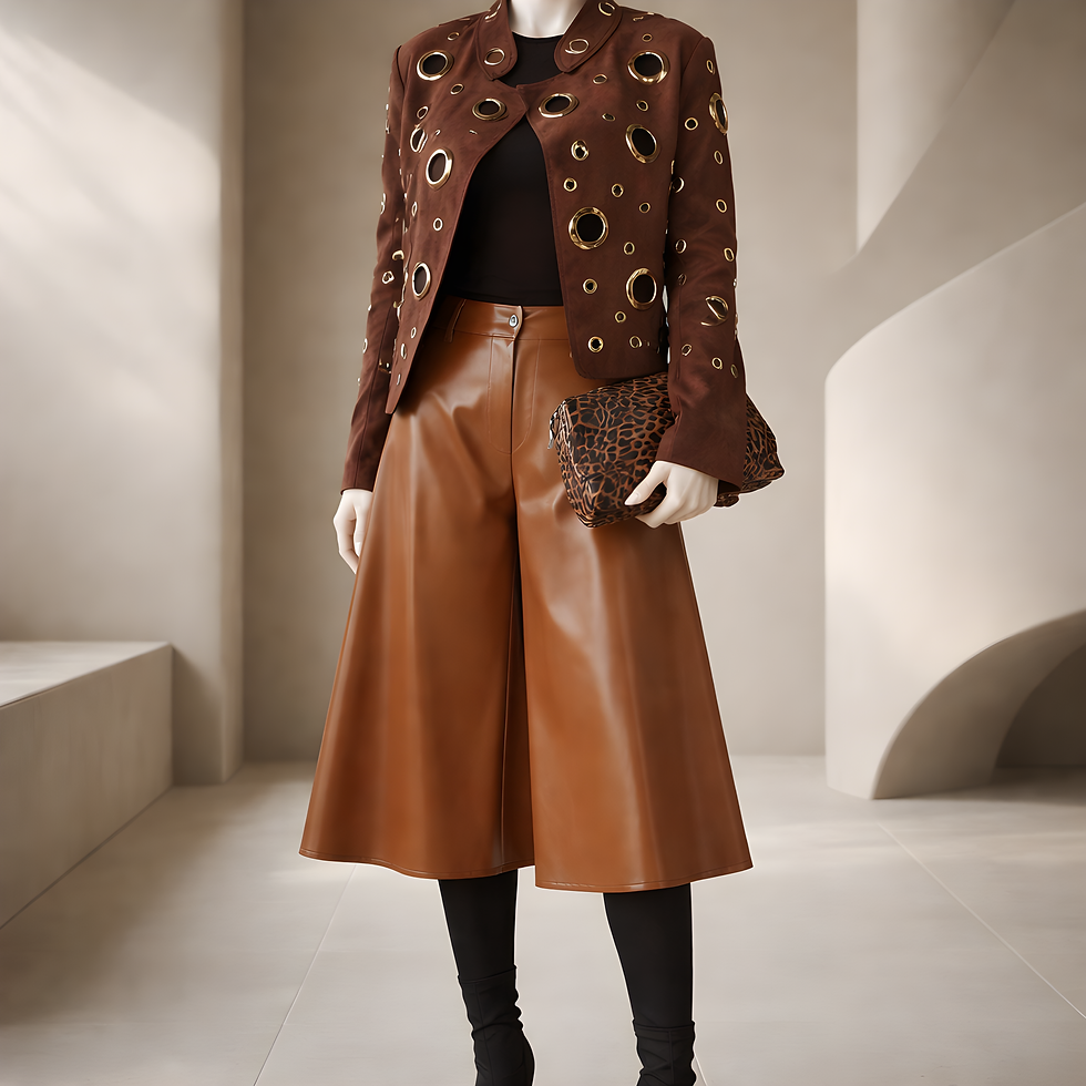 jacheta dama maro Amira Brown cu inele metalice aurii si croi scurt