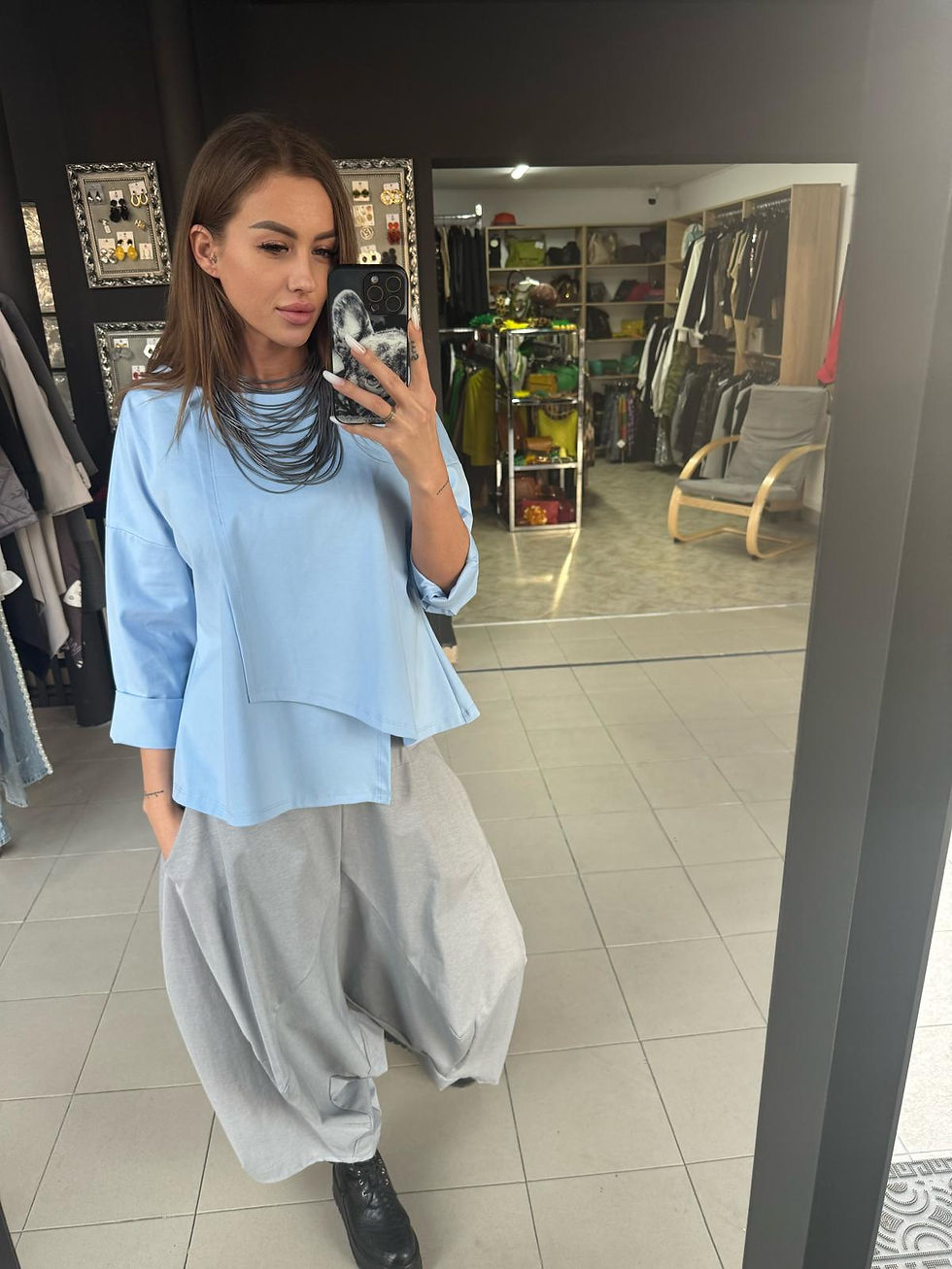 Miniatură: bluza dama bleu eleganta