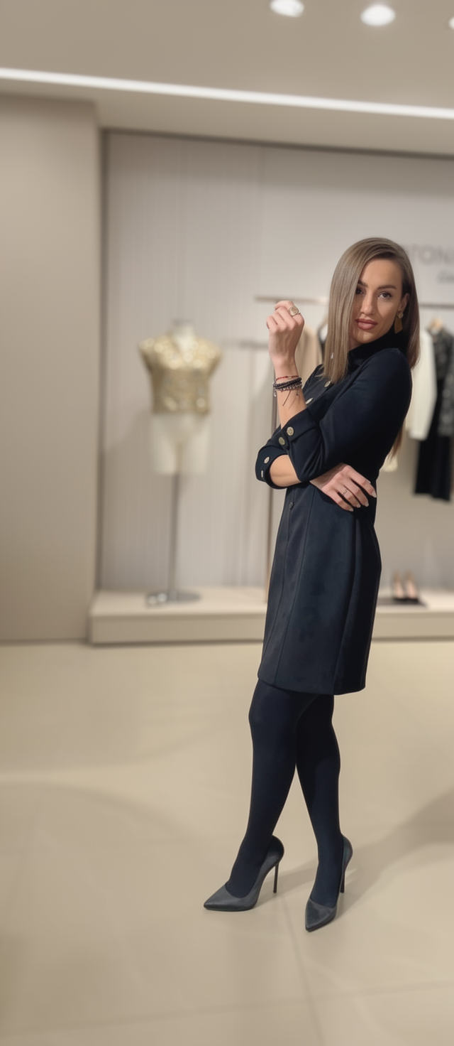 Miniatură: rochie dama neagra aviana office