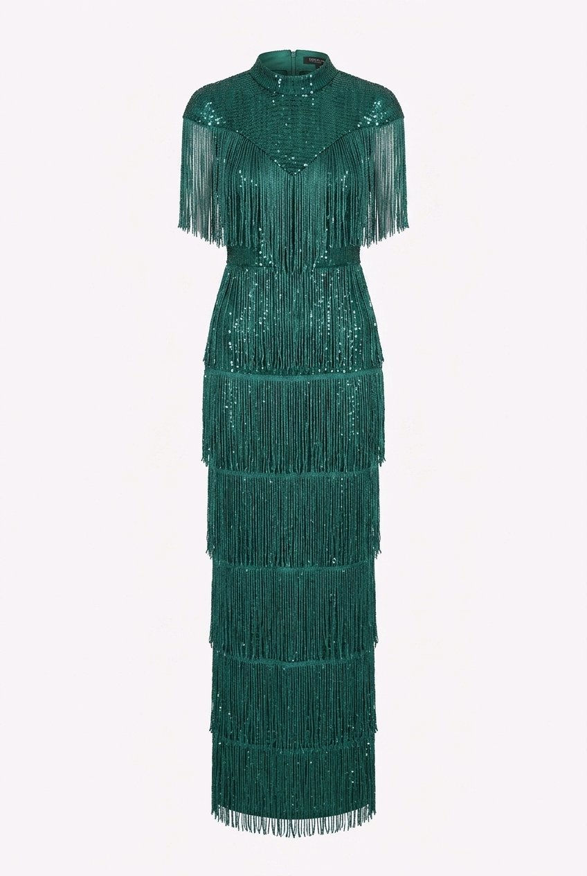 rochie dama verde smarald nerisse lunga