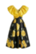 rochie dama galben negru nuvielle midi