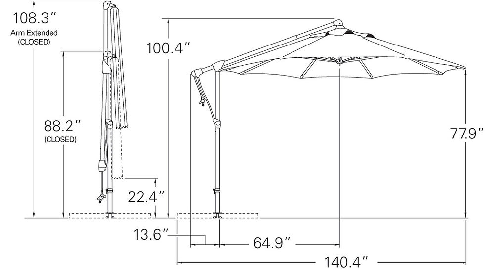 Thumbnail: 10 Ft Offset Umbrella