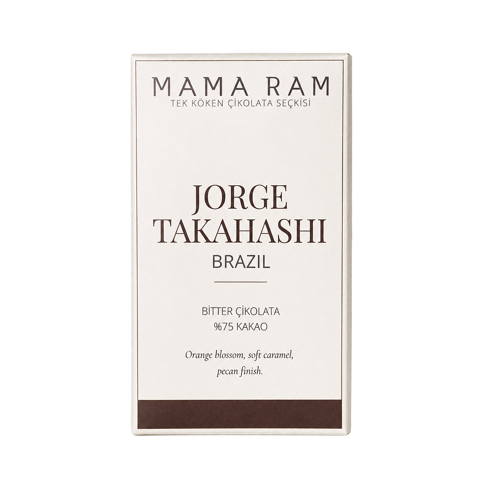 Mama Ram Jorge Takahashi Brezilya %75 bitter çikolata, Fazenda Takahashi tek çiftlik kakaosuyla hazırlanmış 45 g çikolata