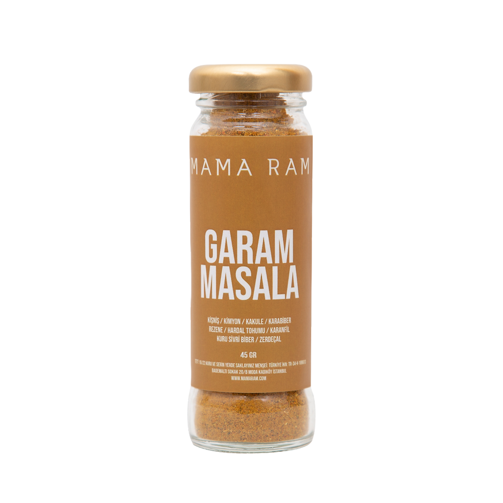 Mama Ram Garam Masala baharatı, 45 g cam kavanozda sıcak ve aromatik Hint baharat karışımı