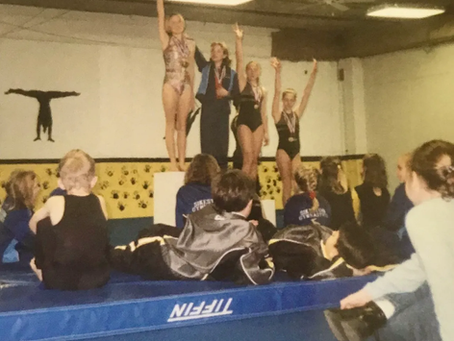 Kids at a gymnastics meet.