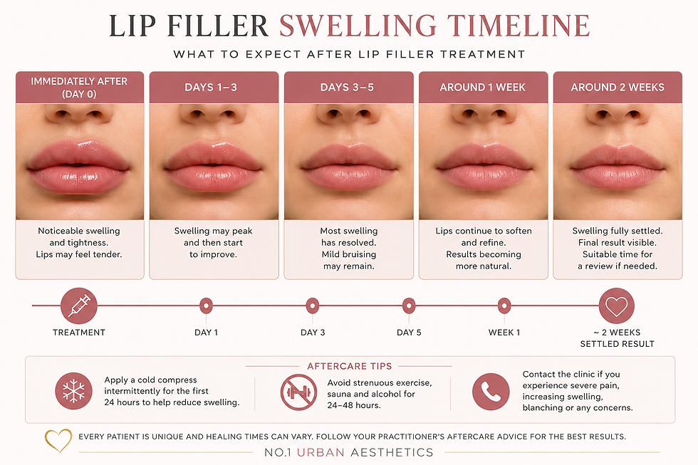 ip filler swelling and recovery timeline infographic