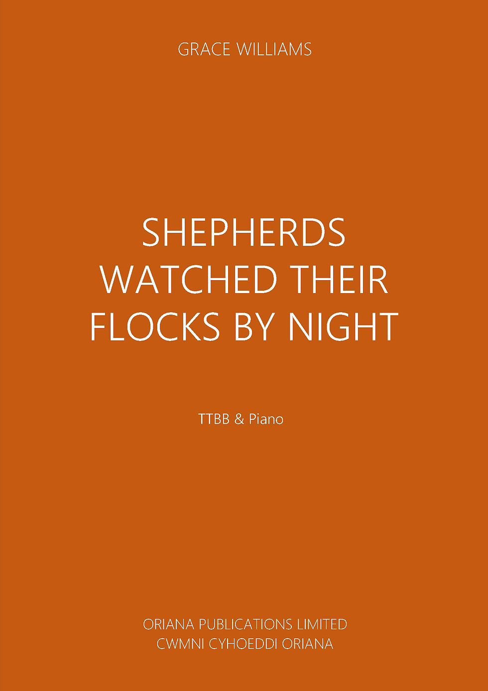 GRACE WILLIAMS: Shepherds Watched Their Flocks by Night (TTBB) cover
