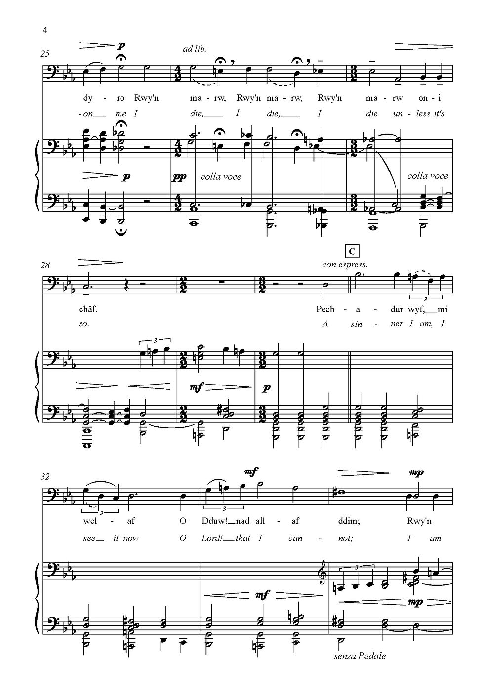 Thumbnail: MORFYDD OWEN: Gweddi y Pechadur [Bass] [PDF]