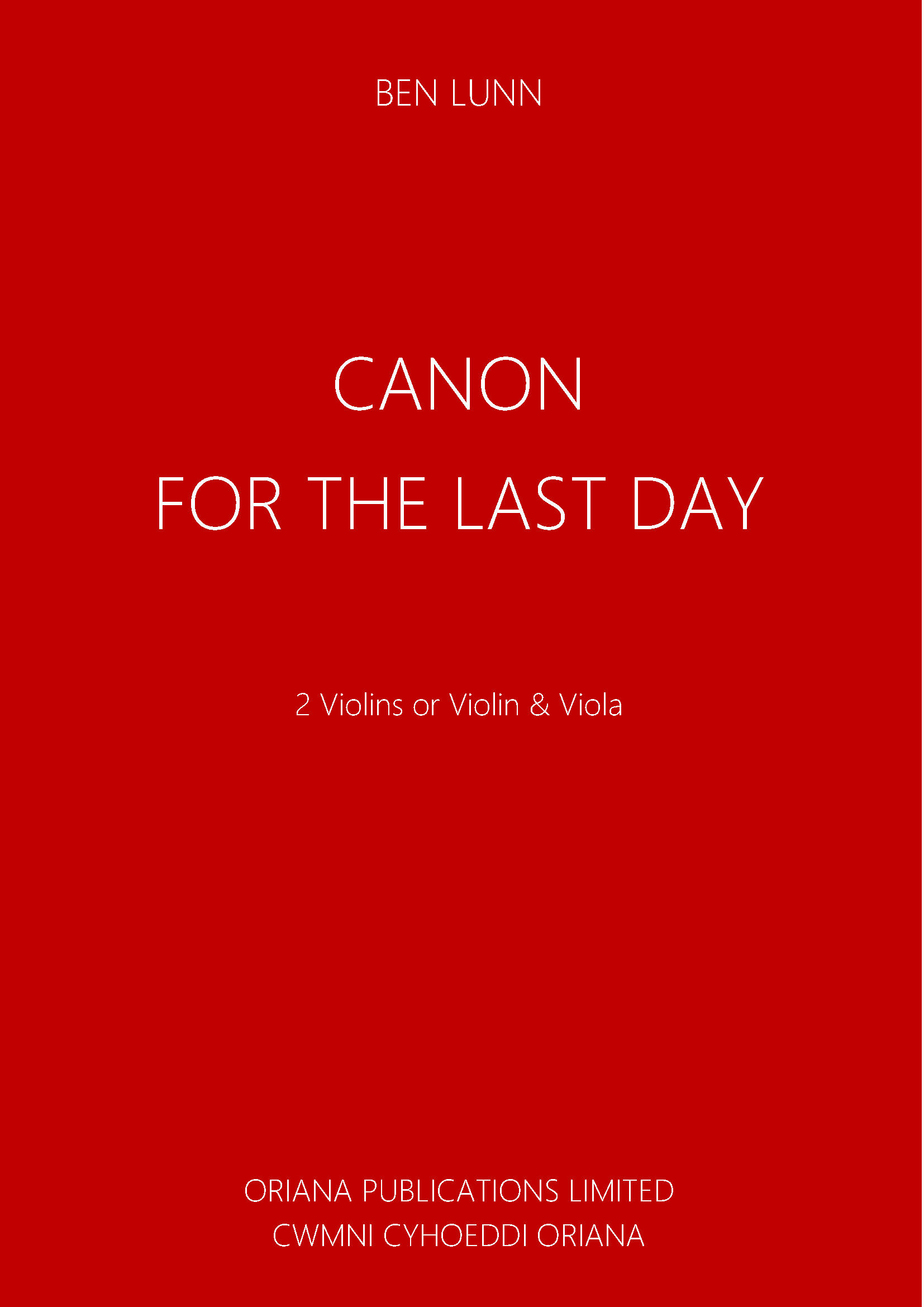 BEN LUNN: Canon for the Last Day