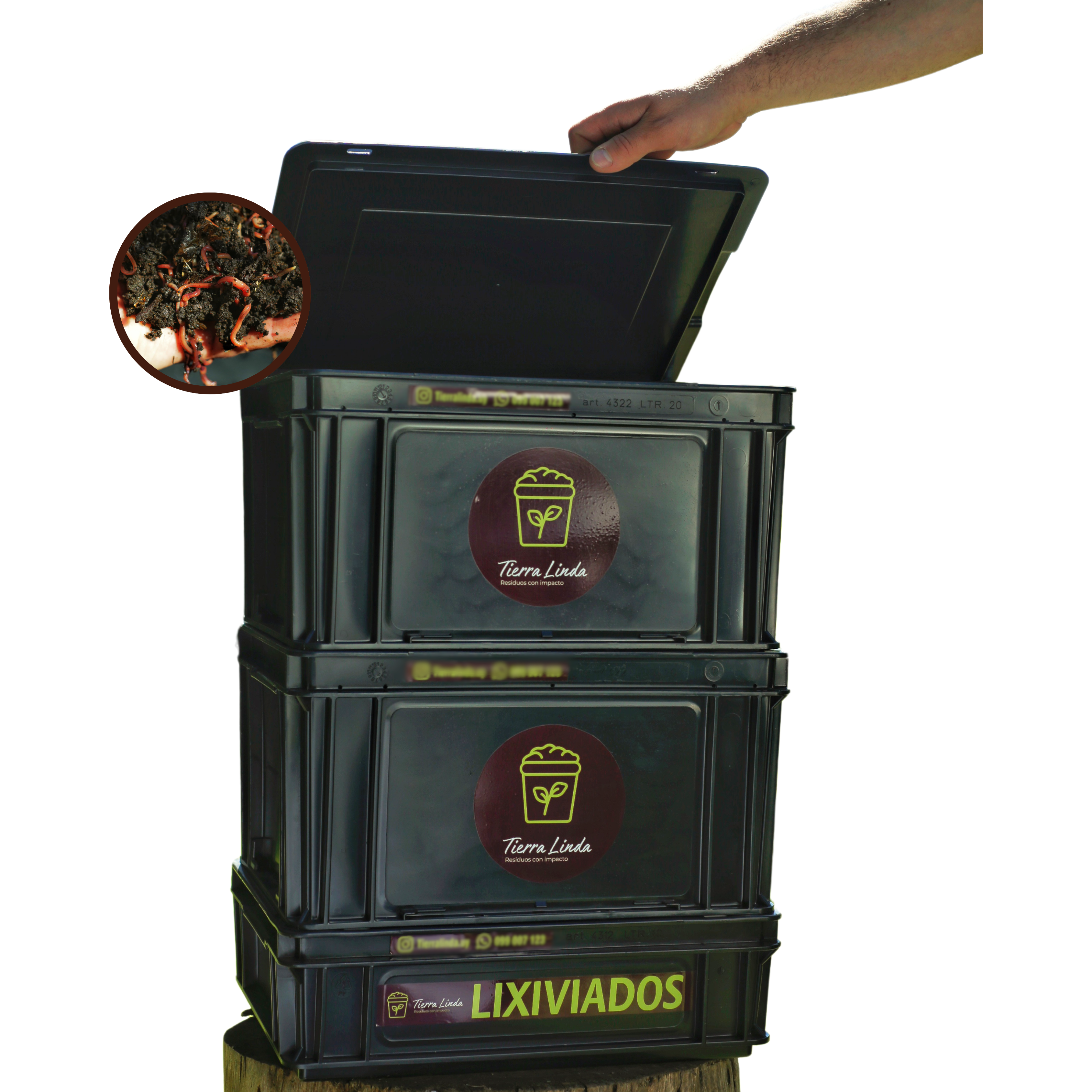 Compostera 50lts - Kit con Lombrices 