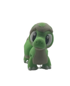 Green 3D printed dinosaur toy by EcomBum – articulated mini collectible for children and teachers