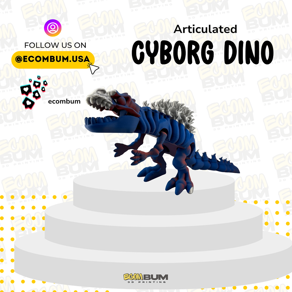 🦖 3D Printed Collectible Dino Figure – Red & Blue Hybrid Creature |