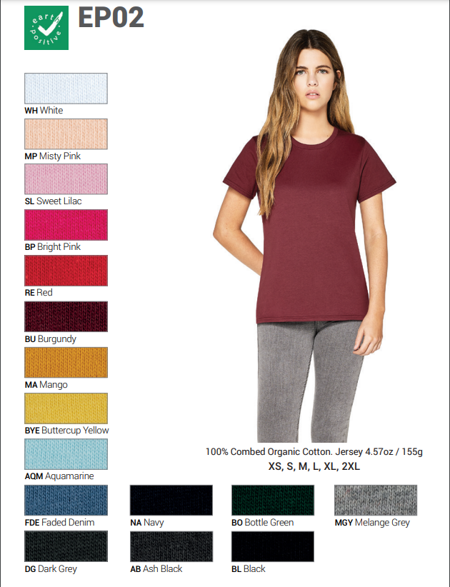 Thumbnail: Continental Earth Positive - EP02 - organic combed cotton t shirt