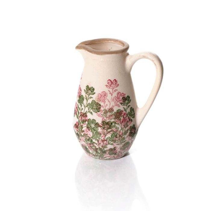 Pink + Green Floral  Jug