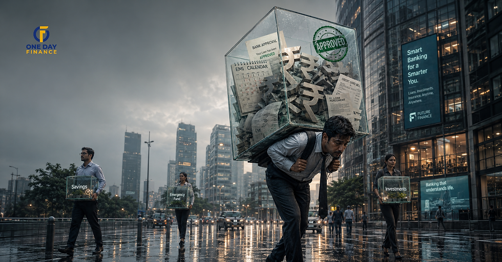Conceptual illustration showing how loan eligibility can create financial pressure.