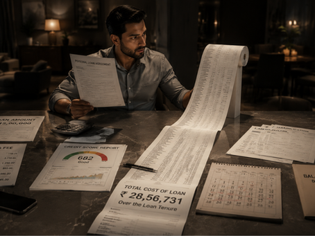 Long financial receipt representing the cumulative cost of common Personal Loan mistakes.