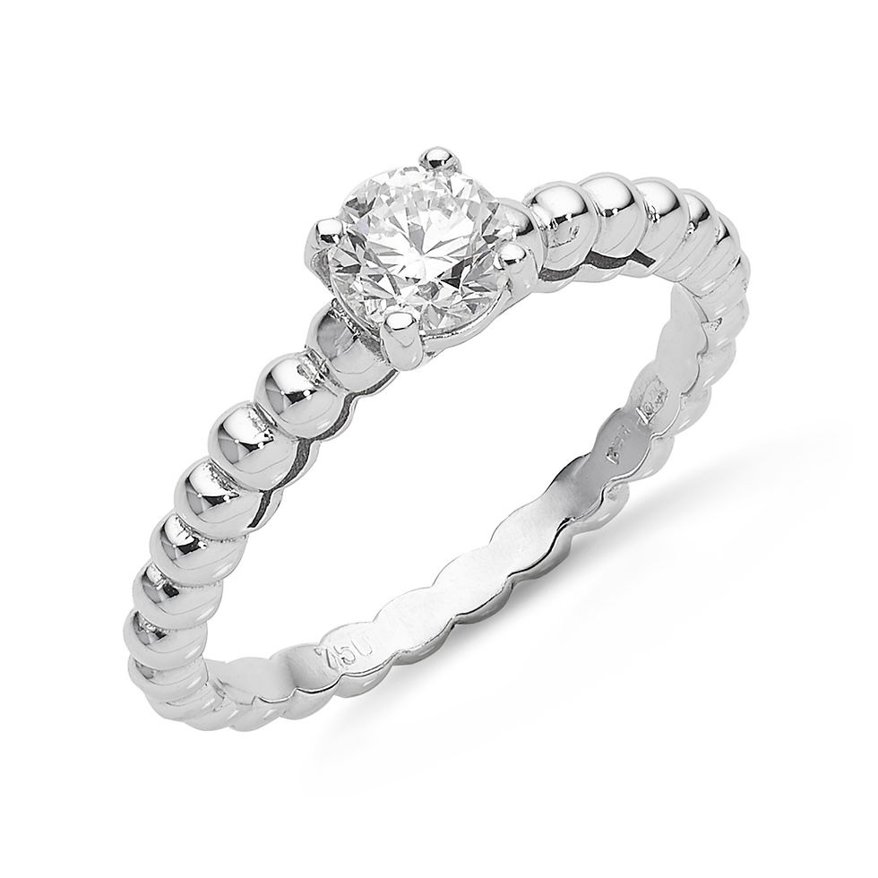 Indexkép: Modern eljegyzési gyémánt gyűrű bogyós gyűrűsínnel-Modern engagement diamond ring