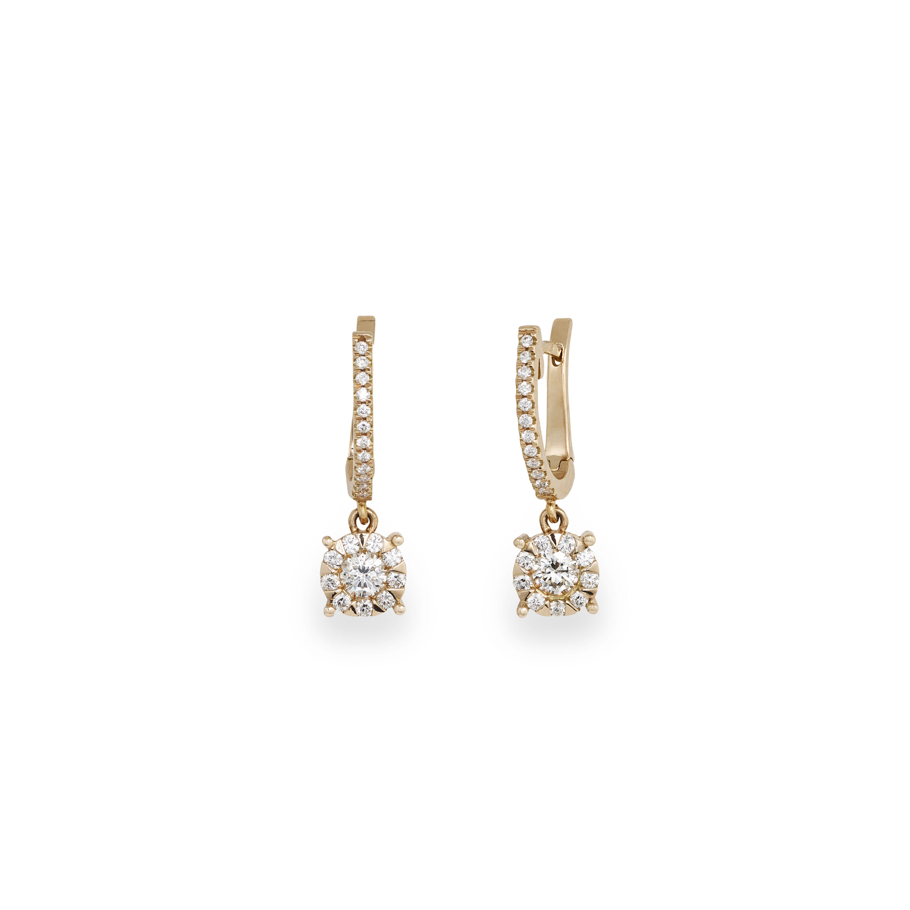 Piero Milano rózsaarany francia kapcsos gyémánt fülbevaló/Piero Milano rose gold French clasp diamond earrings