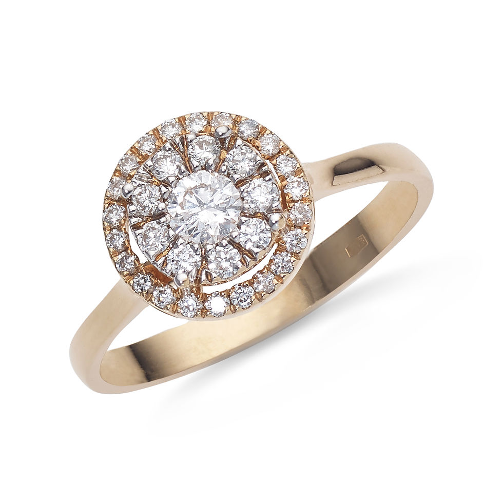 Indexkép: 18 karátos modern rozéarany sokköves gyémánt gyűrű-Rose gold diamond ring