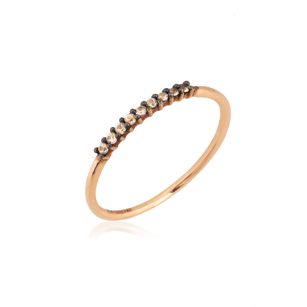 Indexkép: Vékony rózsaarany gyűrű konyak briliáns gyémántokkal/Thin rose gold ring with brown brilliant-cut diamonds