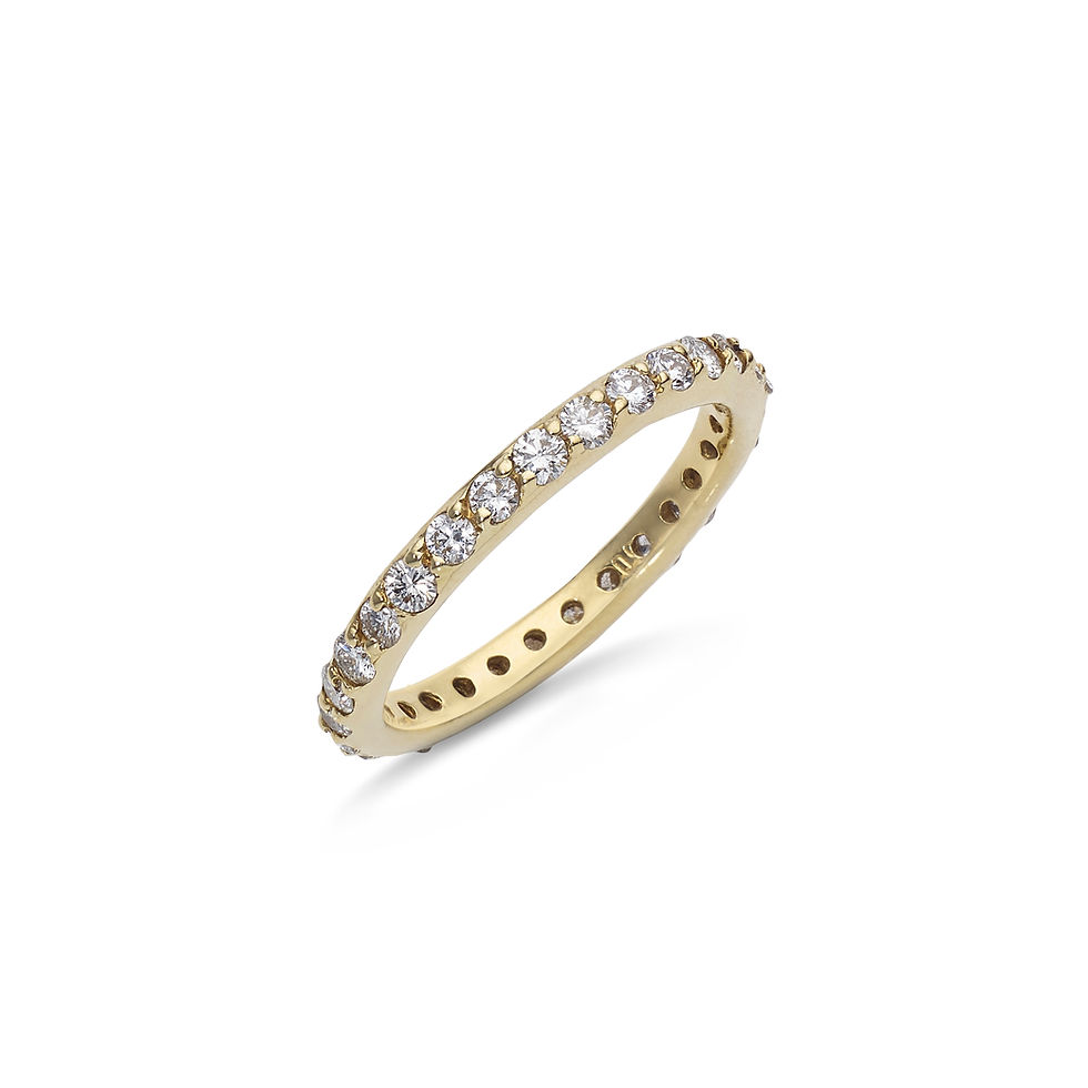 18 karátos sárga arany körben gyémántos „eternity” gyűrű lekerekített szélekkel-Yellow gold diamond "eternity" ring