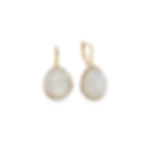 Rózsaarany kvarc és gyöngyház dublett fülbevaló gyémántokkal/Rose gold quartz and pearl dangle earrings with diamonds