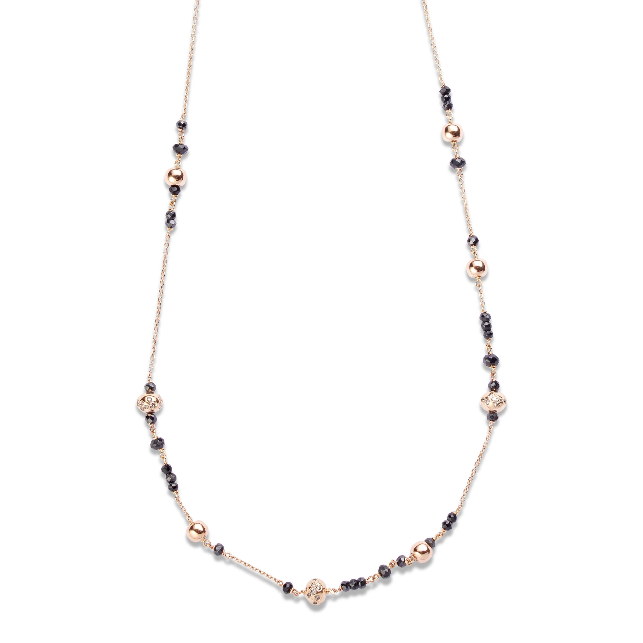 Cervera 18kt rózsaarany lánc fekete spinell és gyémánt díszítéssel/Cervera rose gold chain with black spinel and diamonds