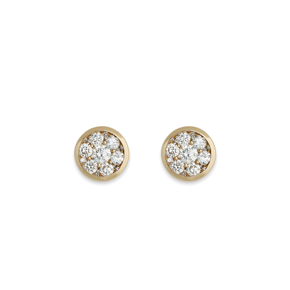 Thumbnail: Piero Milano 18kt-os rozéarany kerek gyémánt fülbevaló-Piero Milano 18kt rose gold round diamond earrings