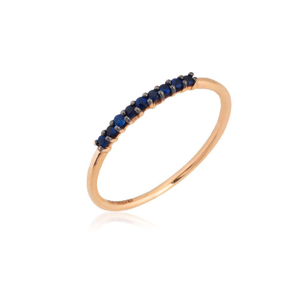 Indexkép: Vékony rózsaarany gyűrű kék zafírokkal/Thin rose gold ring with blue sapphires