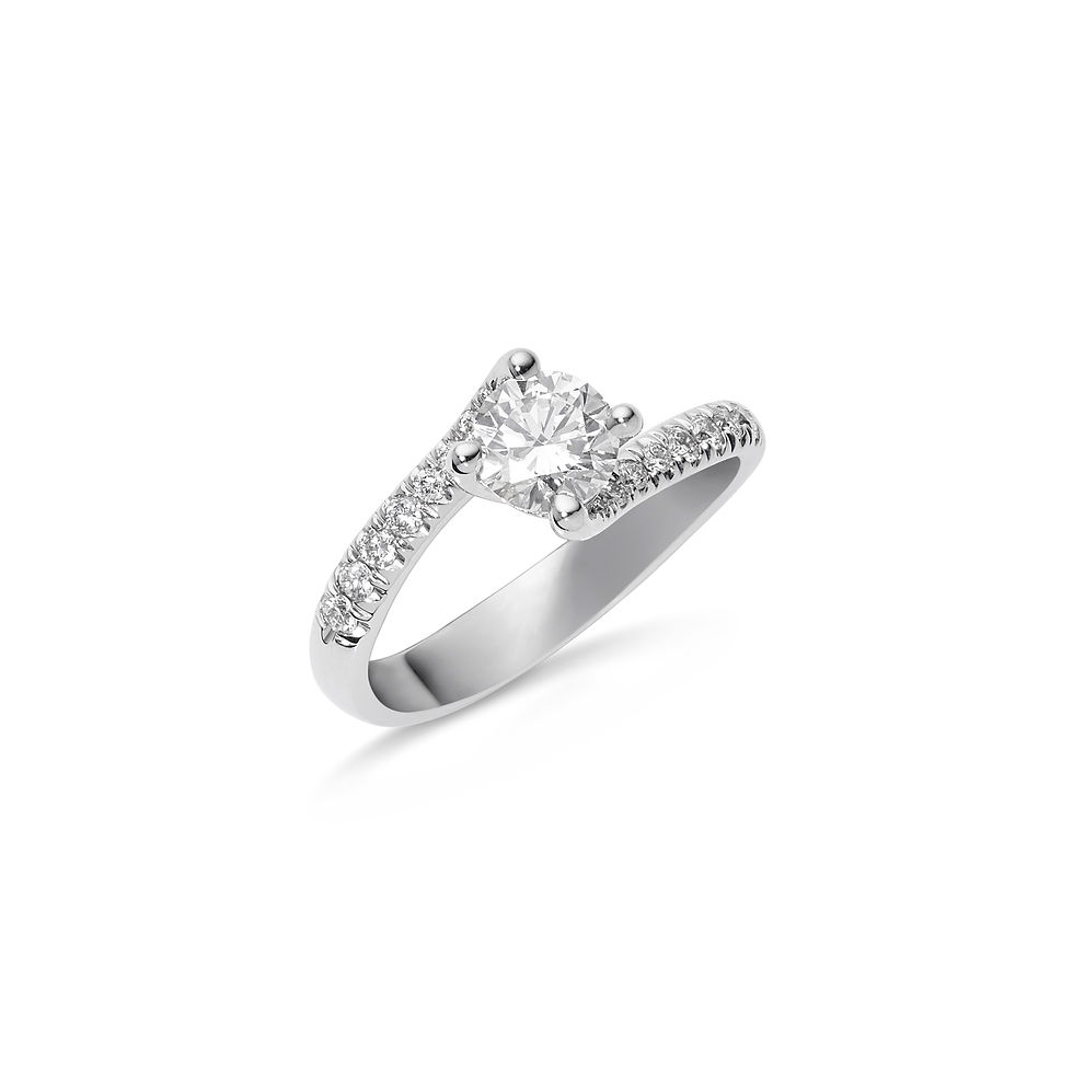 Indexkép: Fehérarany „csavart” gyémánt szoliter gyűrű-White gold "twisted" diamond solitaire ring