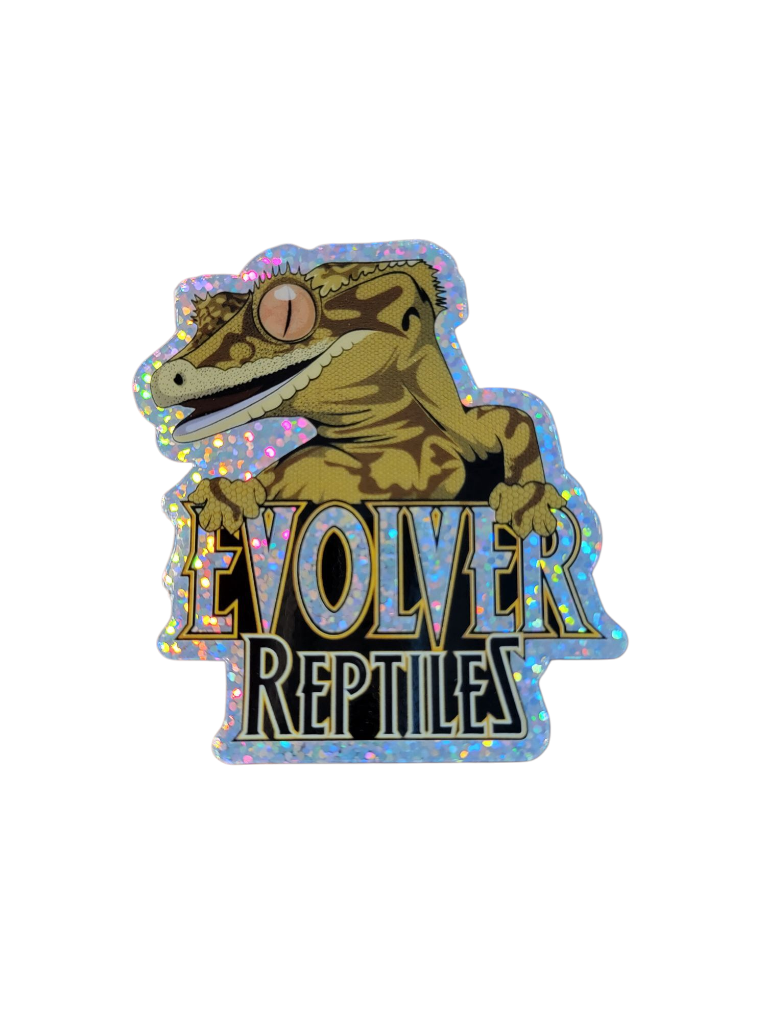 Crested Gecko Glitter Sticker