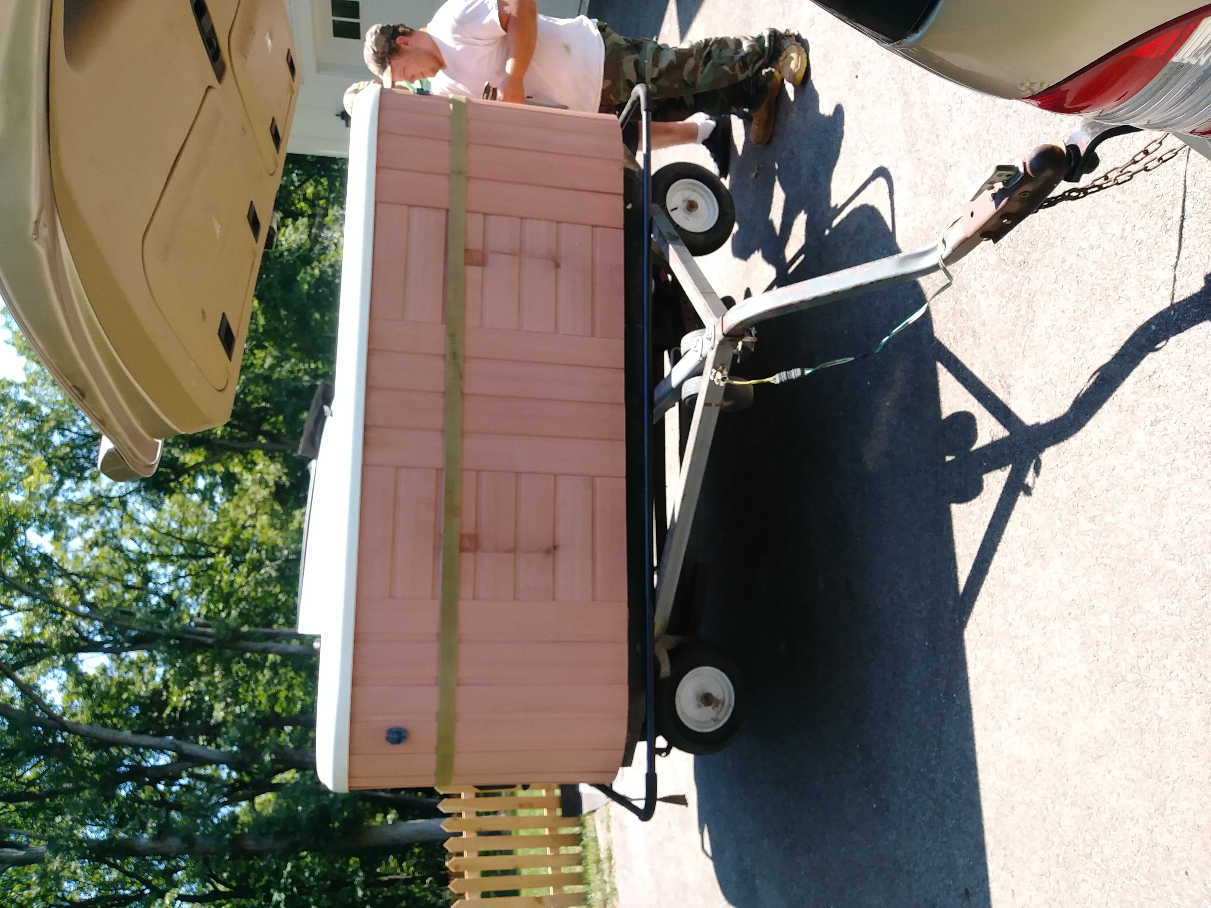 Hotsprings spa loaded on trailer