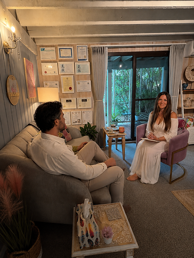 dani divine love counselling male client in her Hills District healing room