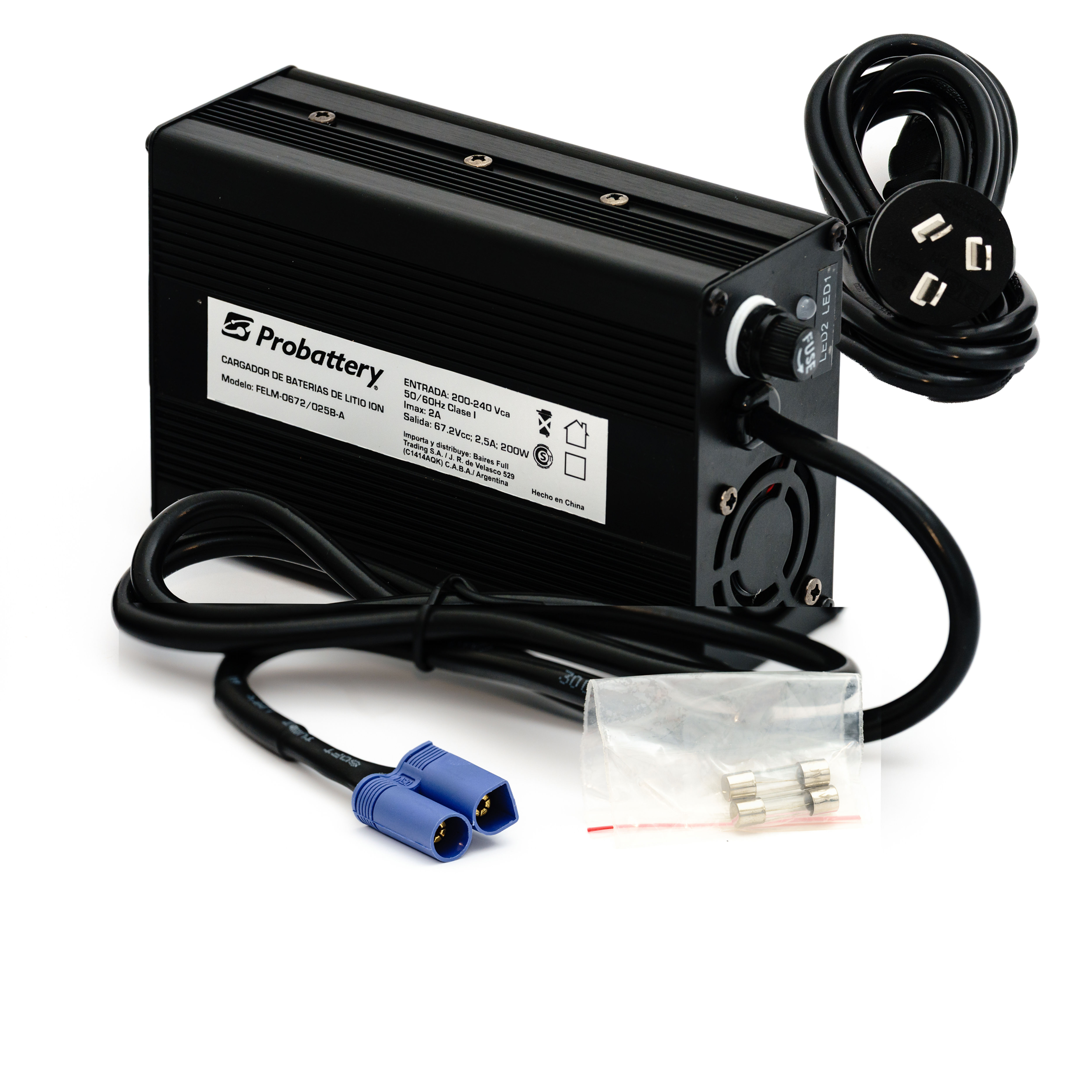 Cargador Litio-ion 67,2v 2500mAh