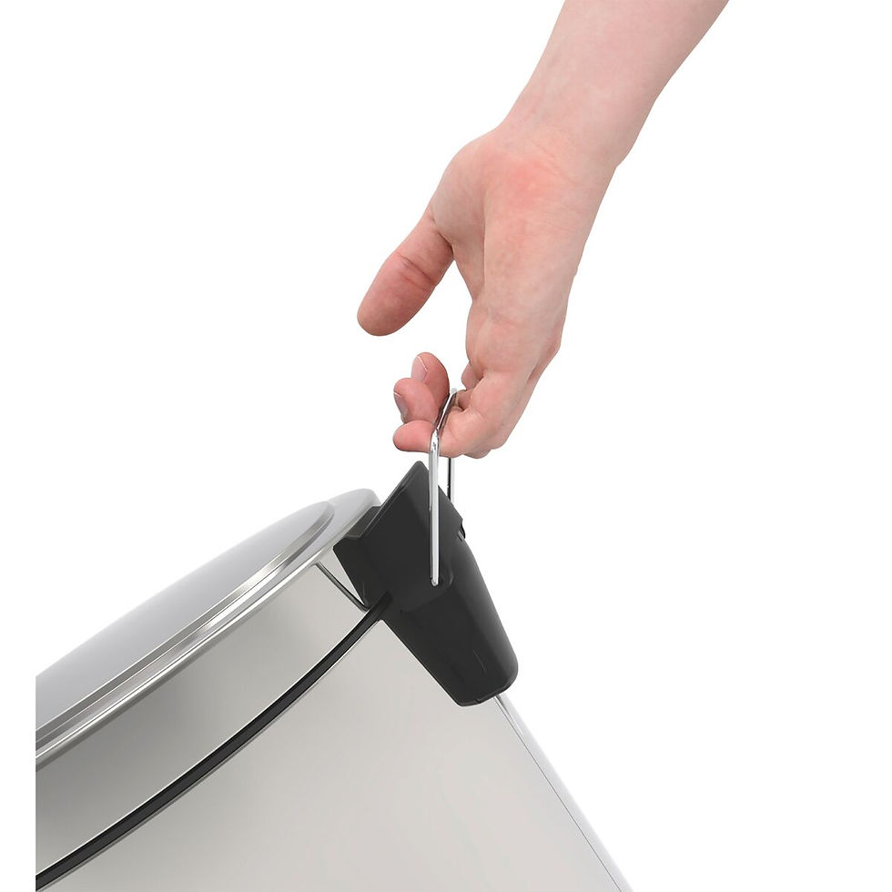 Miniatura: Lixeira inox cilíndrica com pedal - 03 litros