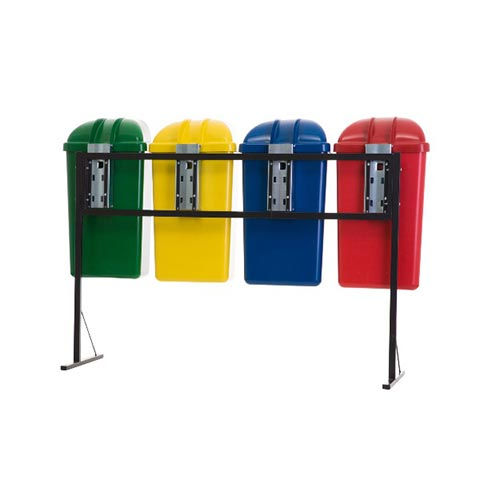 Miniatura: Conjunto com lixeiras seletivas papeleiras - 50 litros