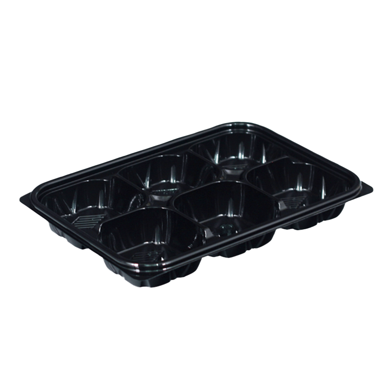 섬네일: Side Dish Tray with Lid 6-Compartment - 400 sets