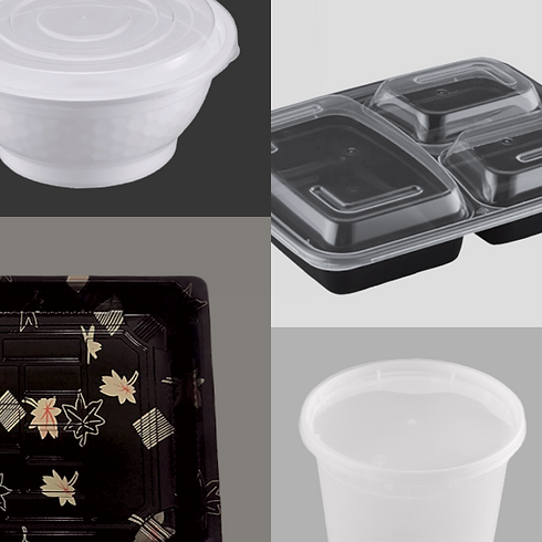 Noodle bow, sushi tray, bento box, and soup cup