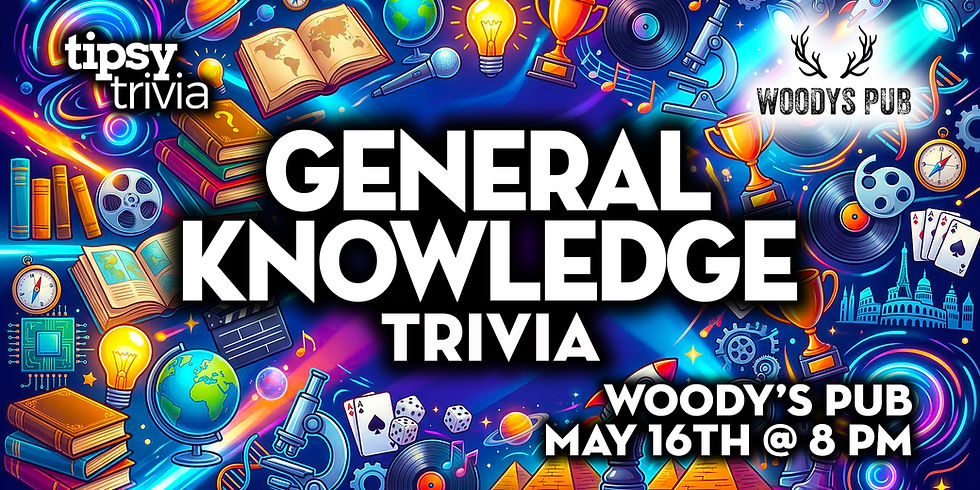 Lake Country: Woody's Pub - General Knowledge Trivia Night -May 16, 8pm