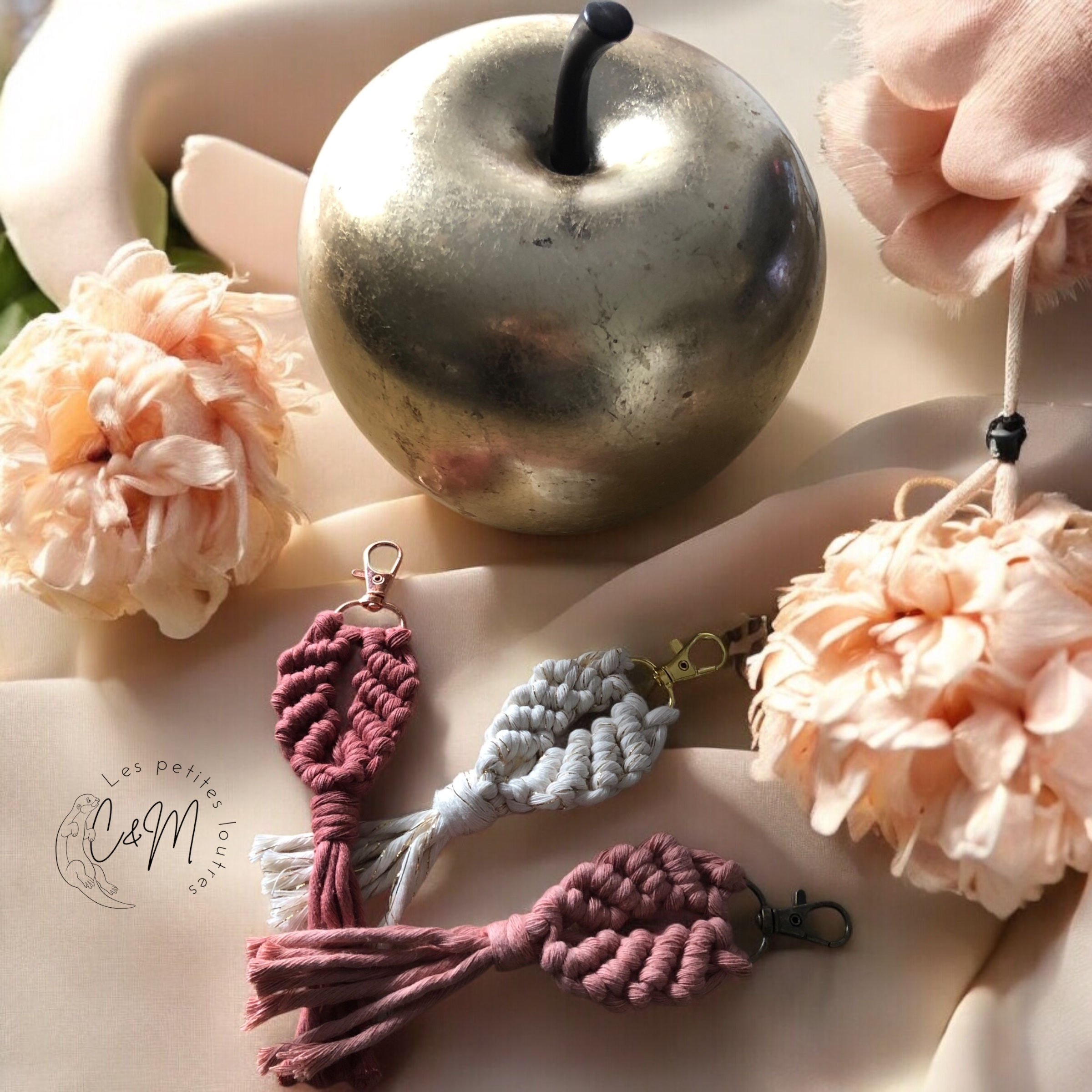 Porte clé / Bijoux de sac macramé personnalisé Sirène SEREIA